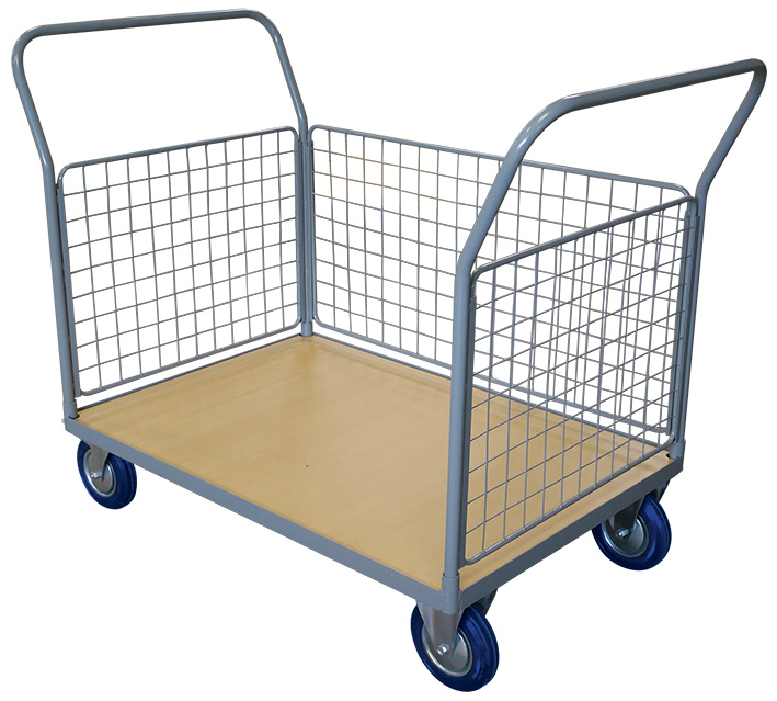 Chariot plateau bois 500 kg avec 2 dossiers + 3 cô